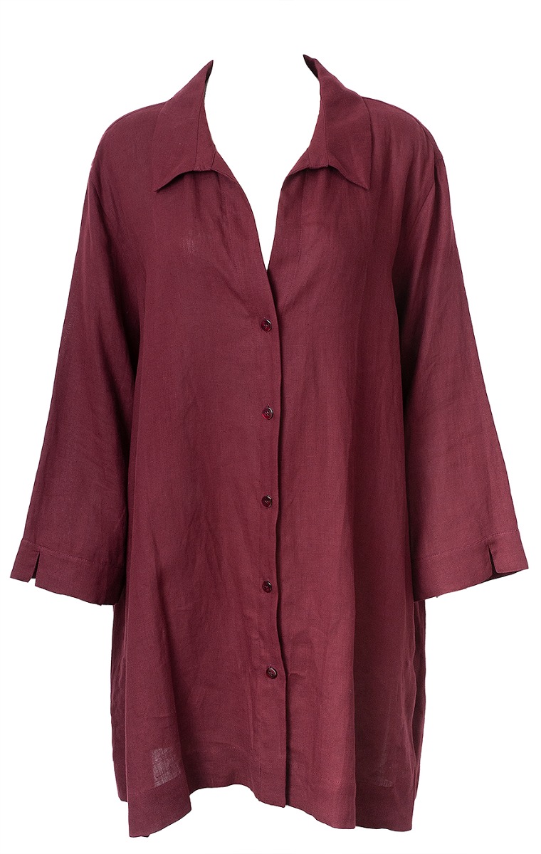 Maroon Linen Shirt