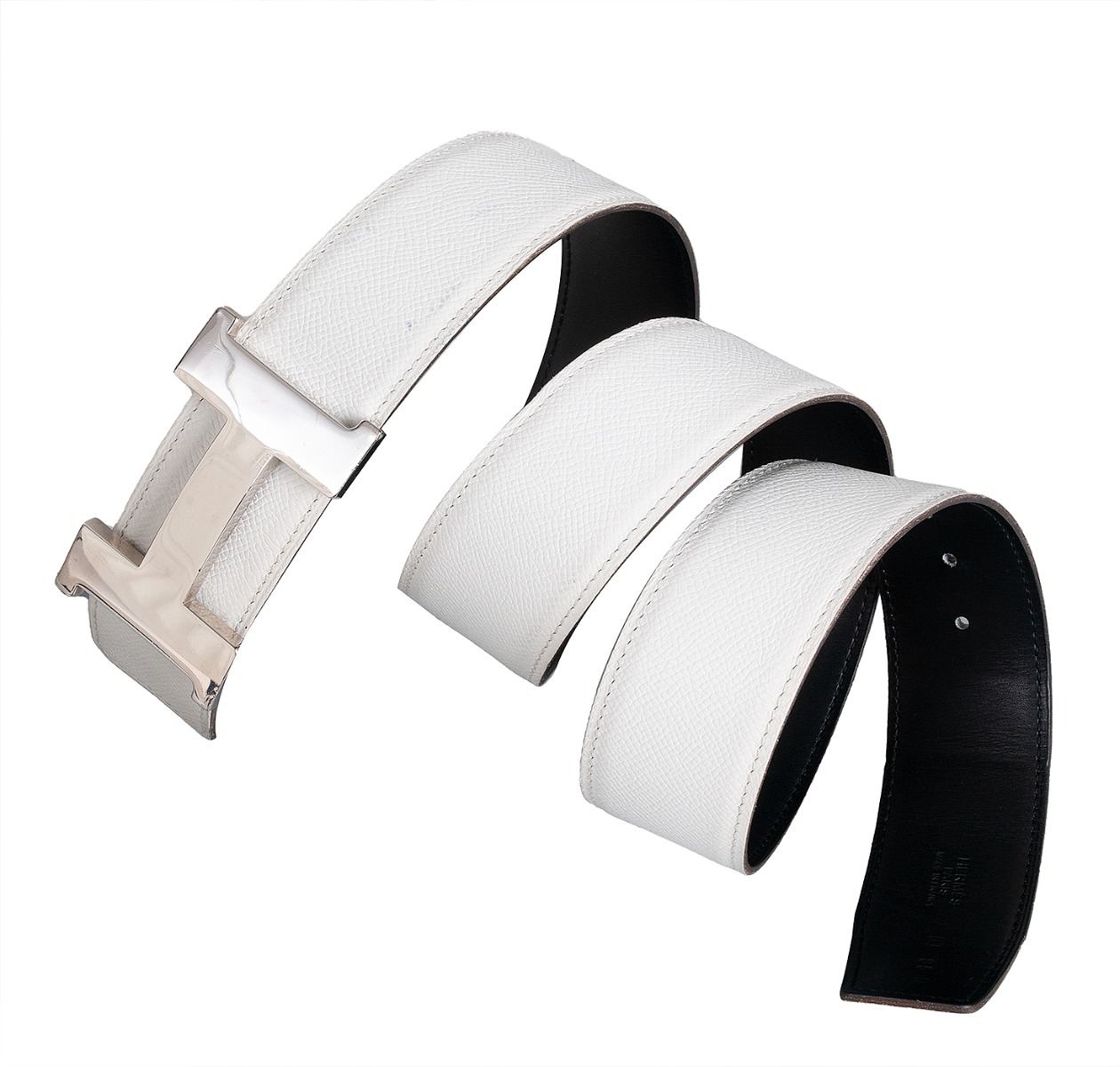 White Epsom "H" Reversible Belt